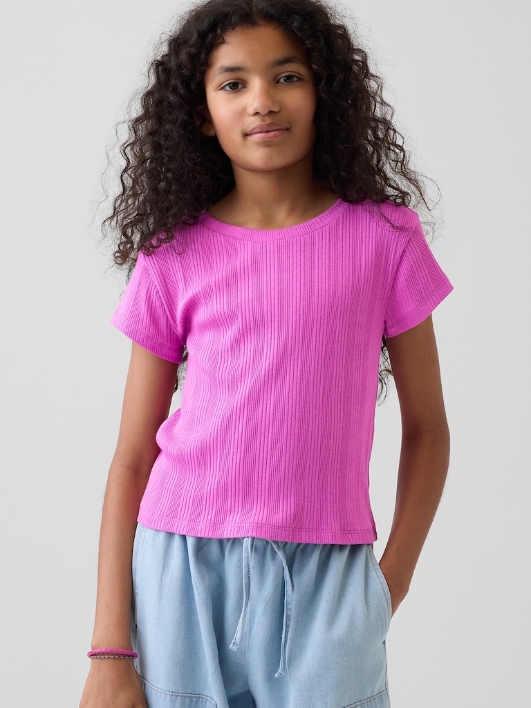 Kids Variegated Rib Fitted T-Shirt