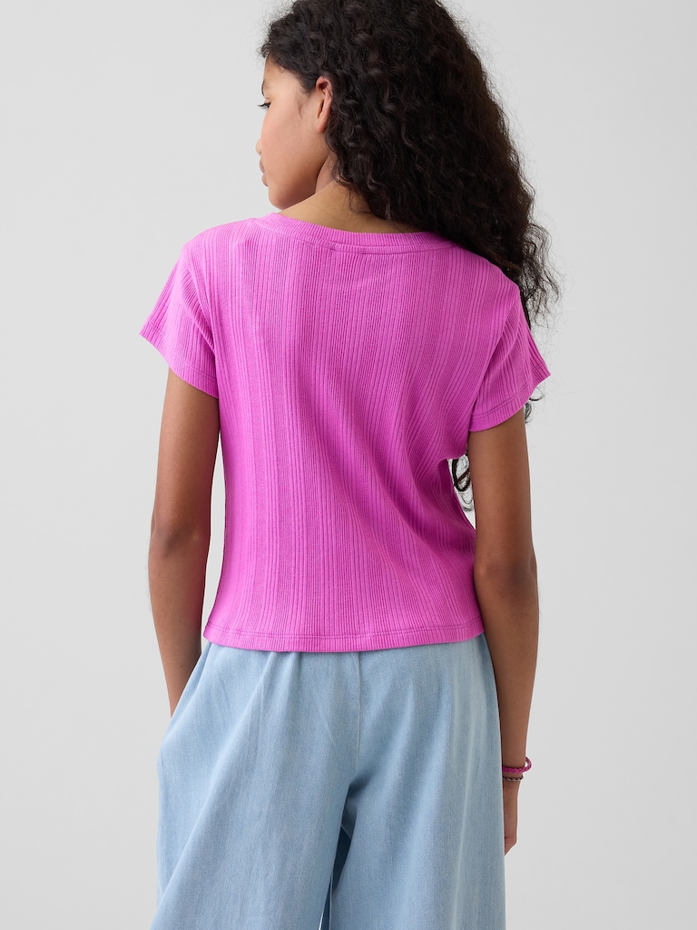 Kids Variegated Rib Fitted T-Shirt