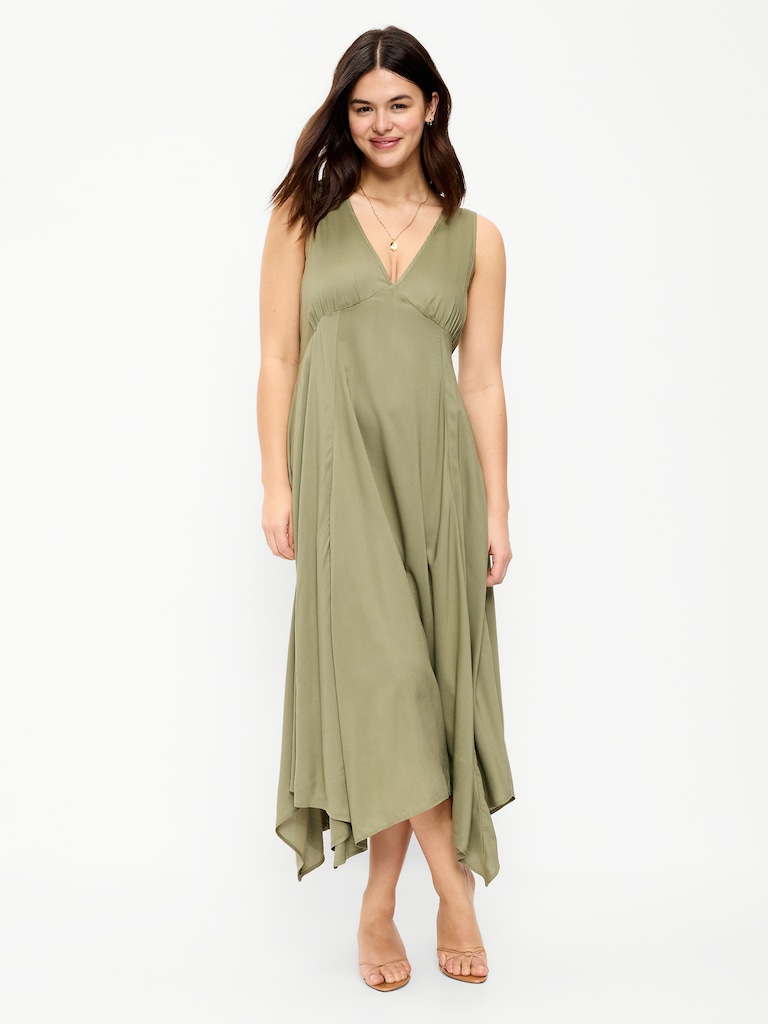 Handkerchief Hem Midi Dress