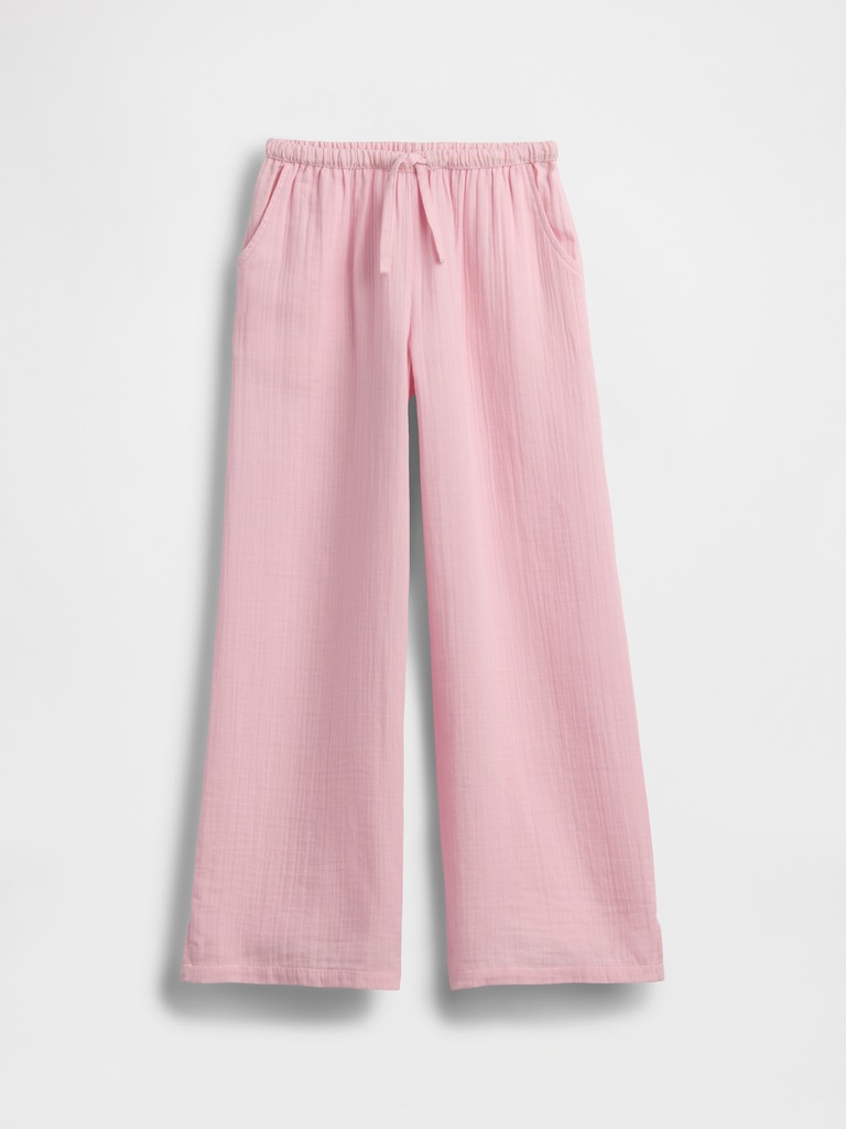 Kids Cotton Gauze Wide-Leg Pants