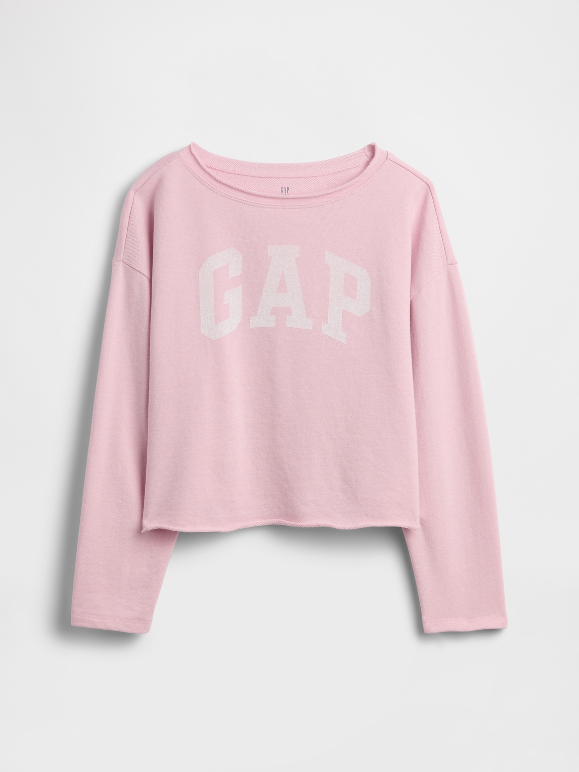 Kids French Terry Wide-Neck Logo Sweatshirt