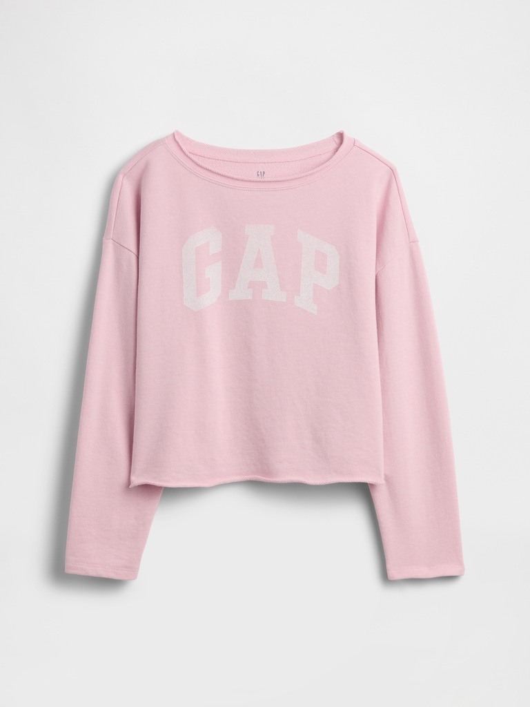 Kids French Terry Wide-Neck Logo Sweatshirt