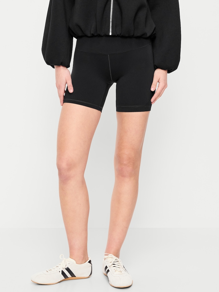 High-Waisted StudioSmooth Biker Shorts -- 6-inch inseam