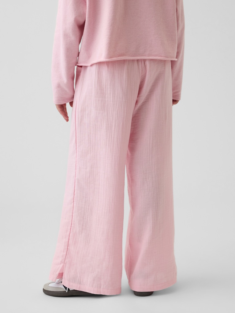 Kids Cotton Gauze Wide-Leg Pants