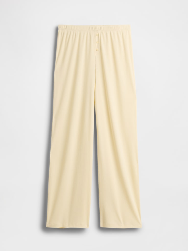Mini Rib Wide-Leg PJ Pants