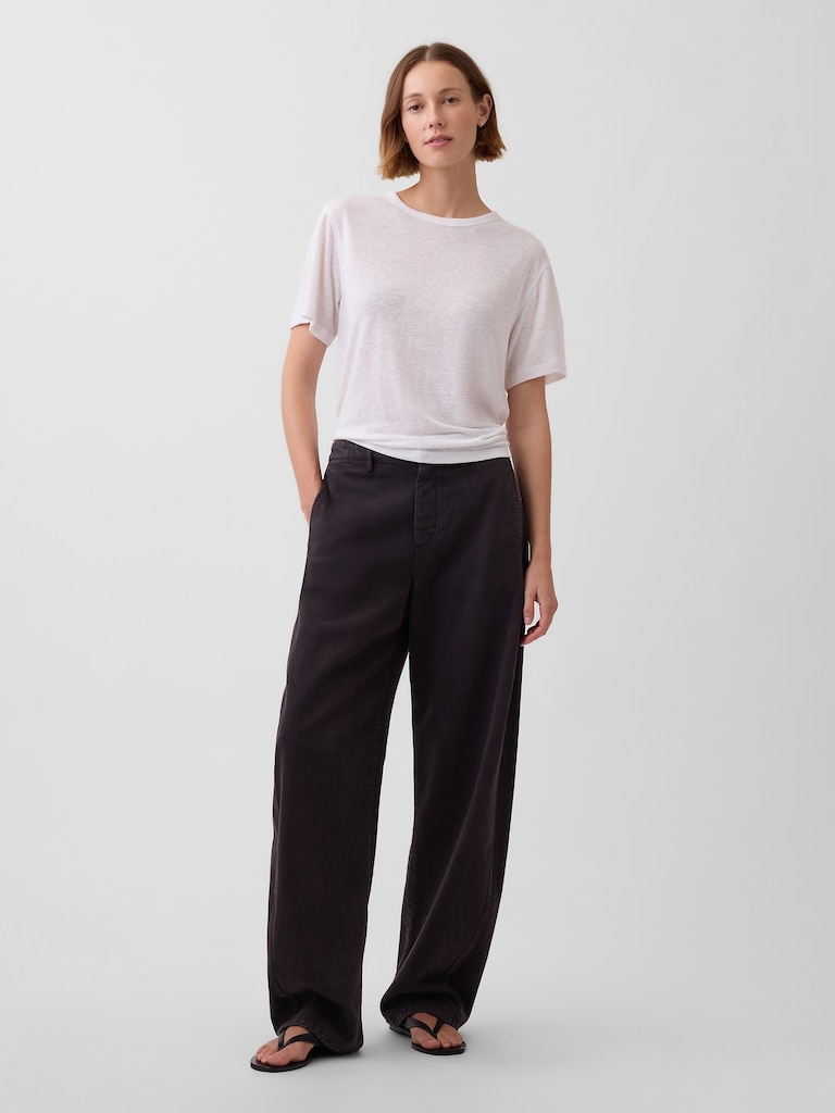 Linen-Blend Relaxed T-Shirt