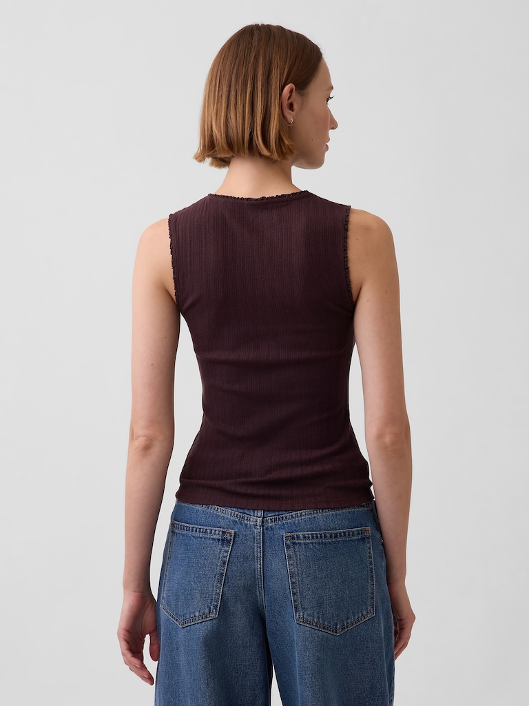 Pointelle Shell Tank Top