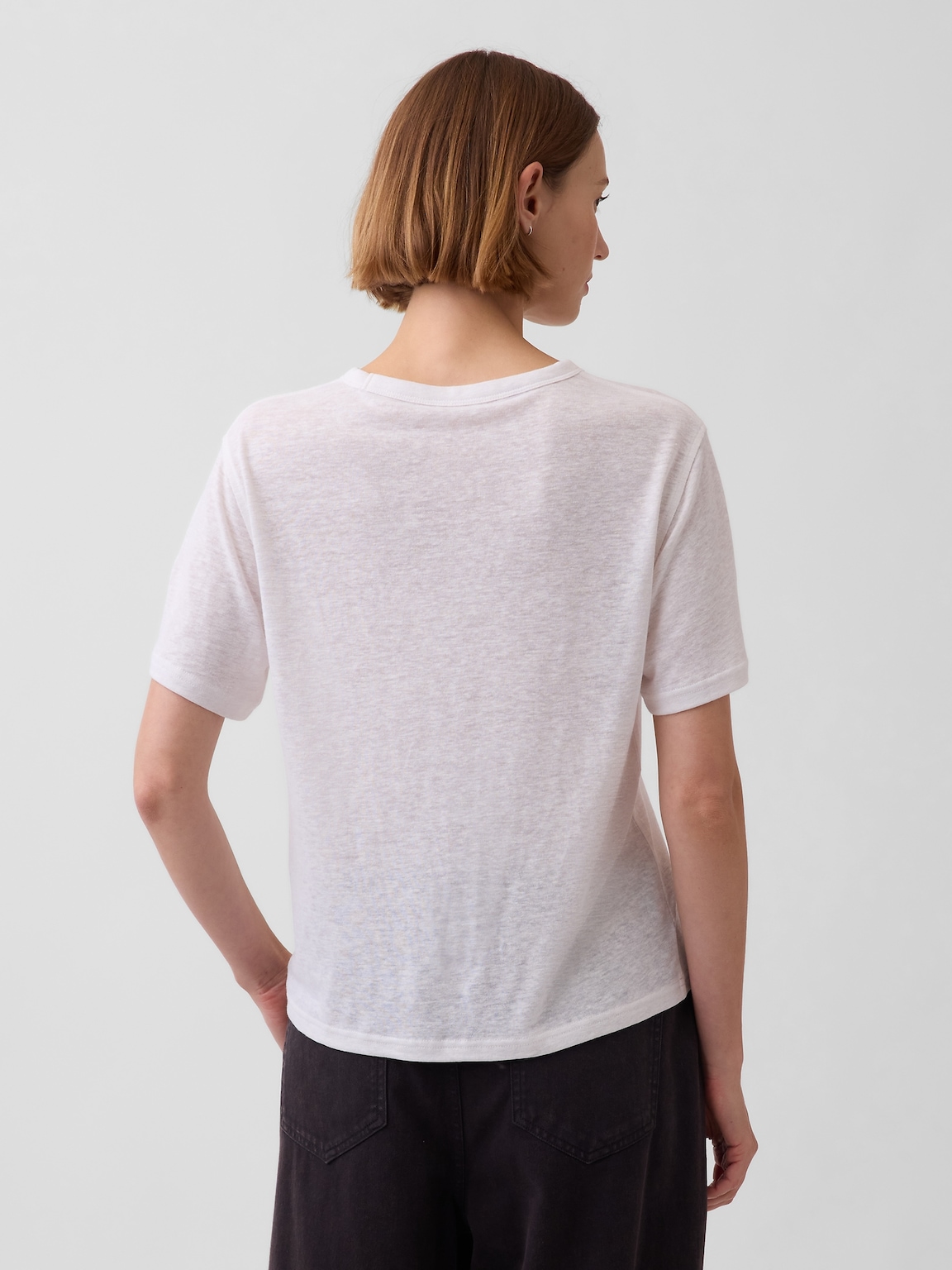 Linen-Blend Relaxed T-Shirt