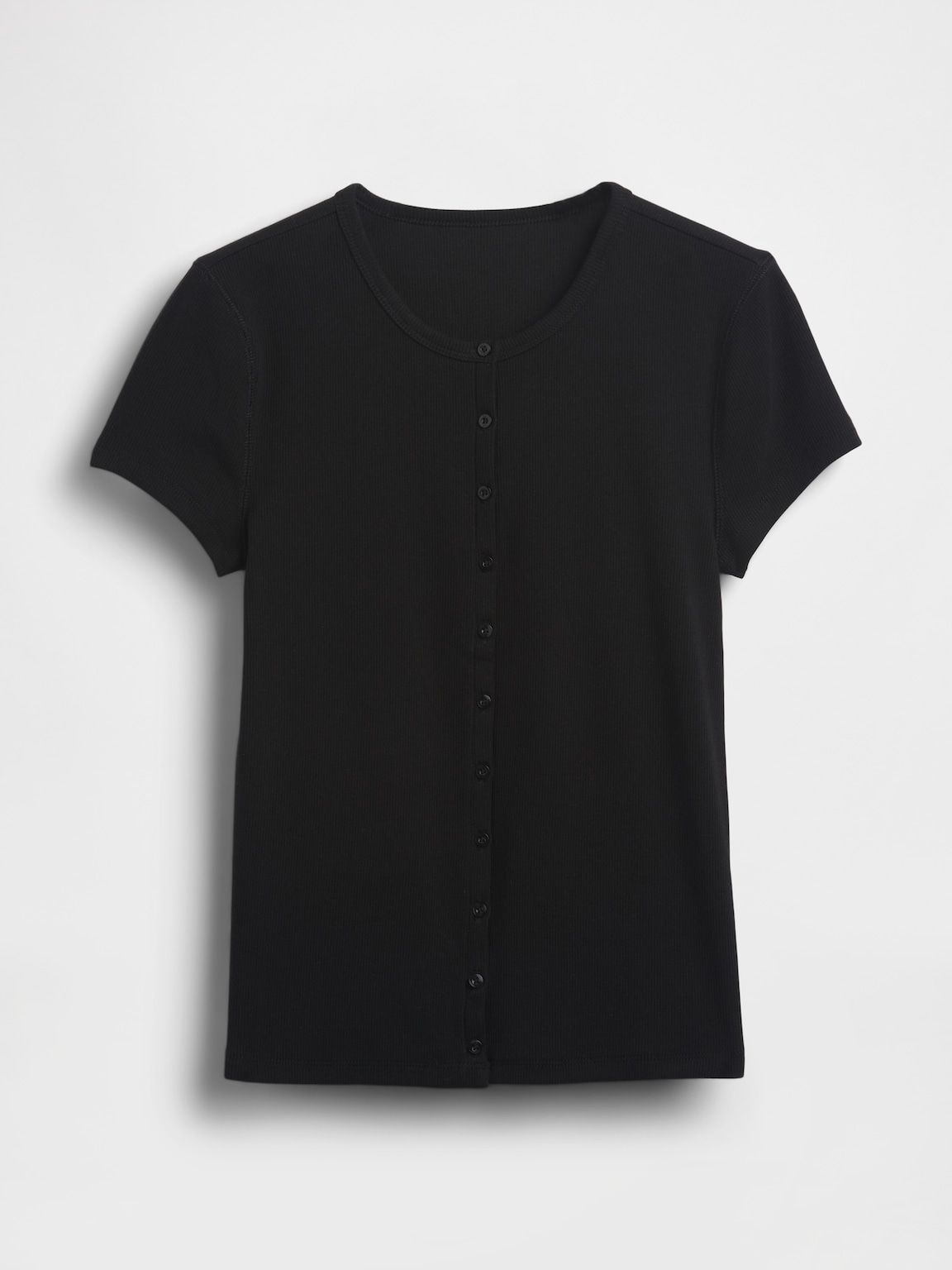 Modern Rib Button-Front Crew T-Shirt
