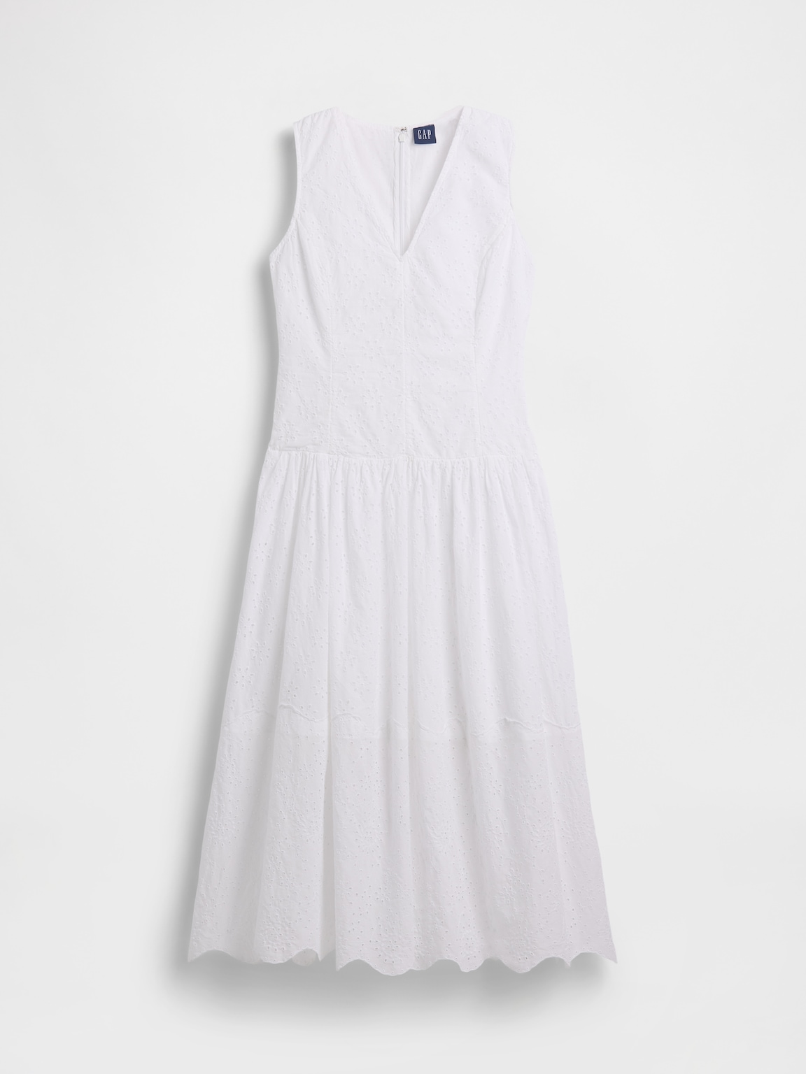 Eyelet Drop-Waist Maxi Dress