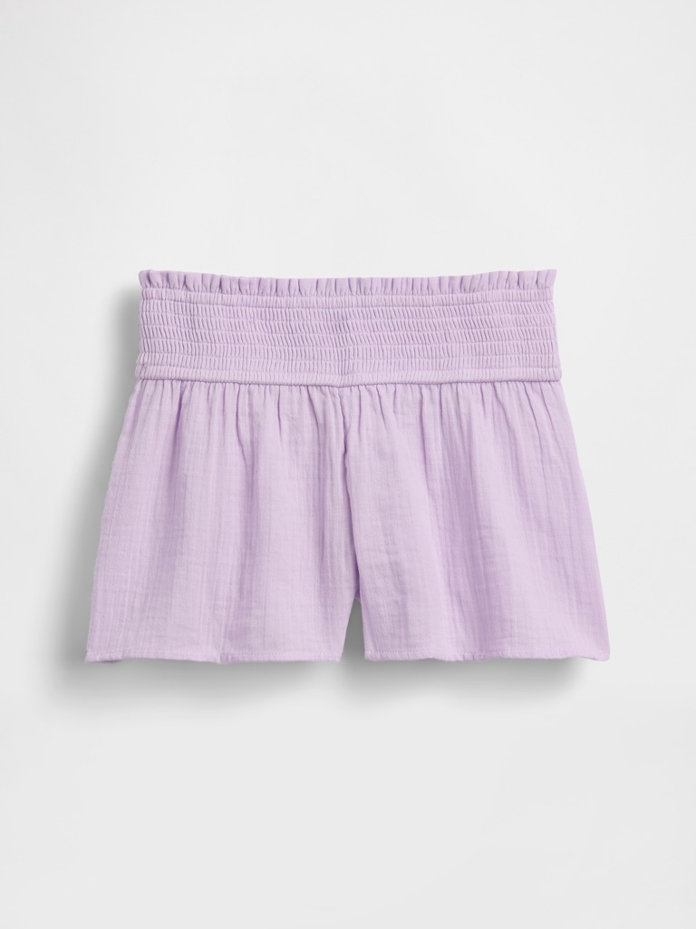 Kids Cotton Gauze Butterfly-Hem Shorts