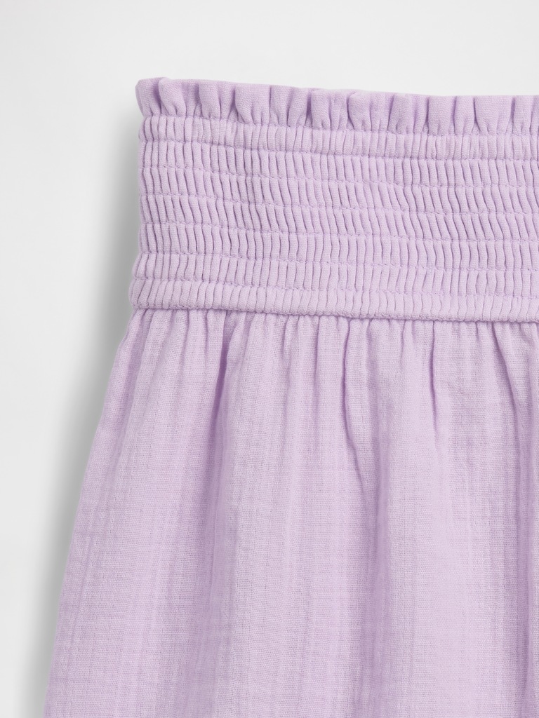 Kids Cotton Gauze Butterfly-Hem Shorts