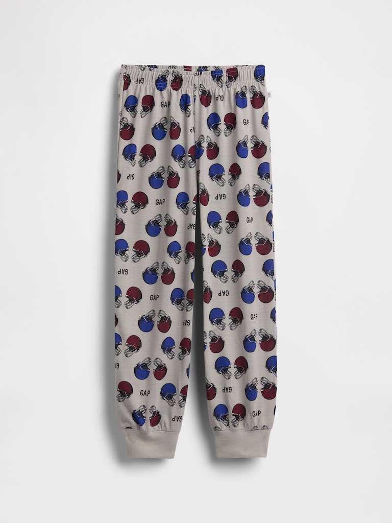 Kids Recycled Football Logo PJ Joggers