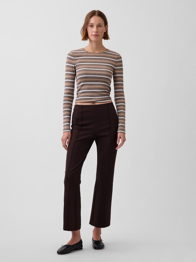 High Rise Double Knit Crop Kick Pants