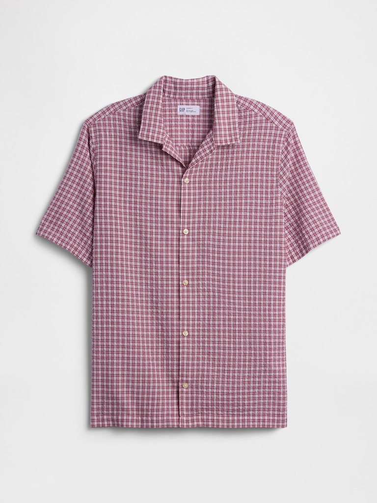 Crinkle-Cotton Vacay Shirt in Standard Fit