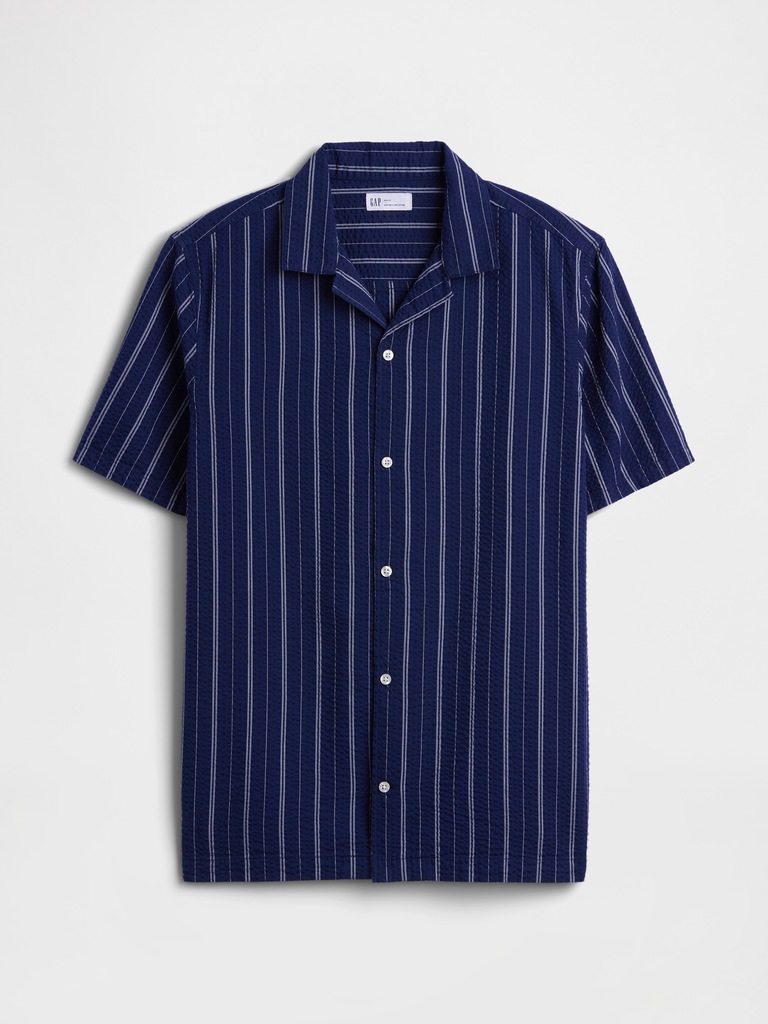 Seersucker Vacay Shirt in Standard Fit