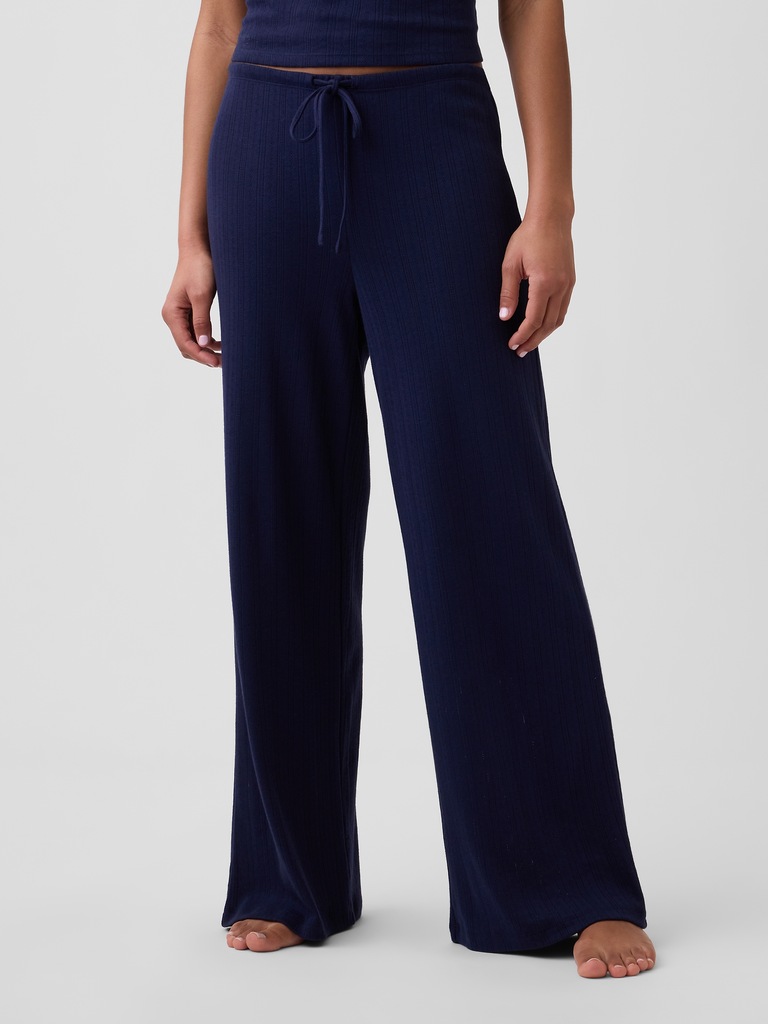 Pointelle Wide-Leg PJ Pants