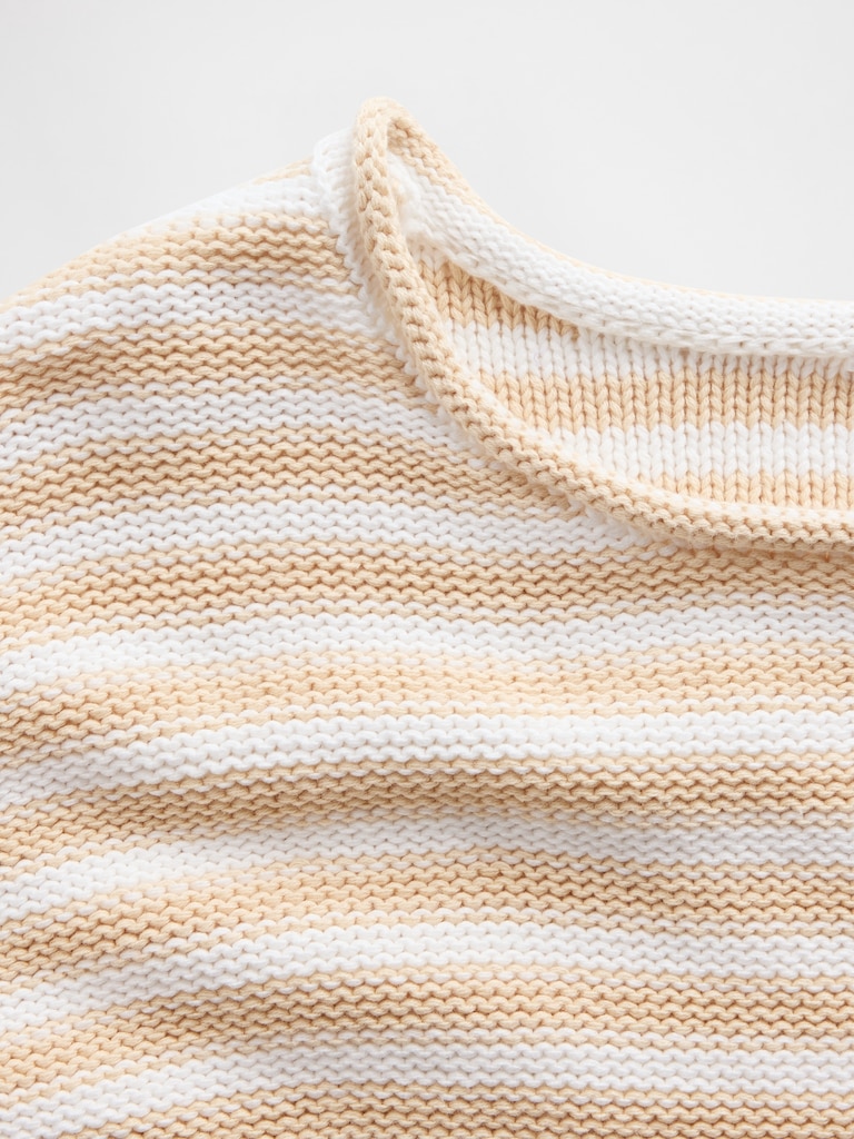 Relaxed Stripe Rollneck Sweater