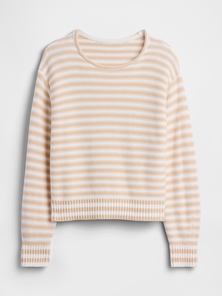 Relaxed Stripe Rollneck Sweater