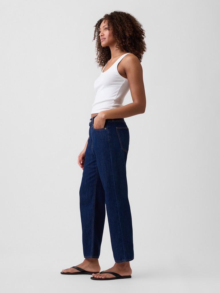 Low Slung SuperSoft Relaxed Straight Crop Jeans