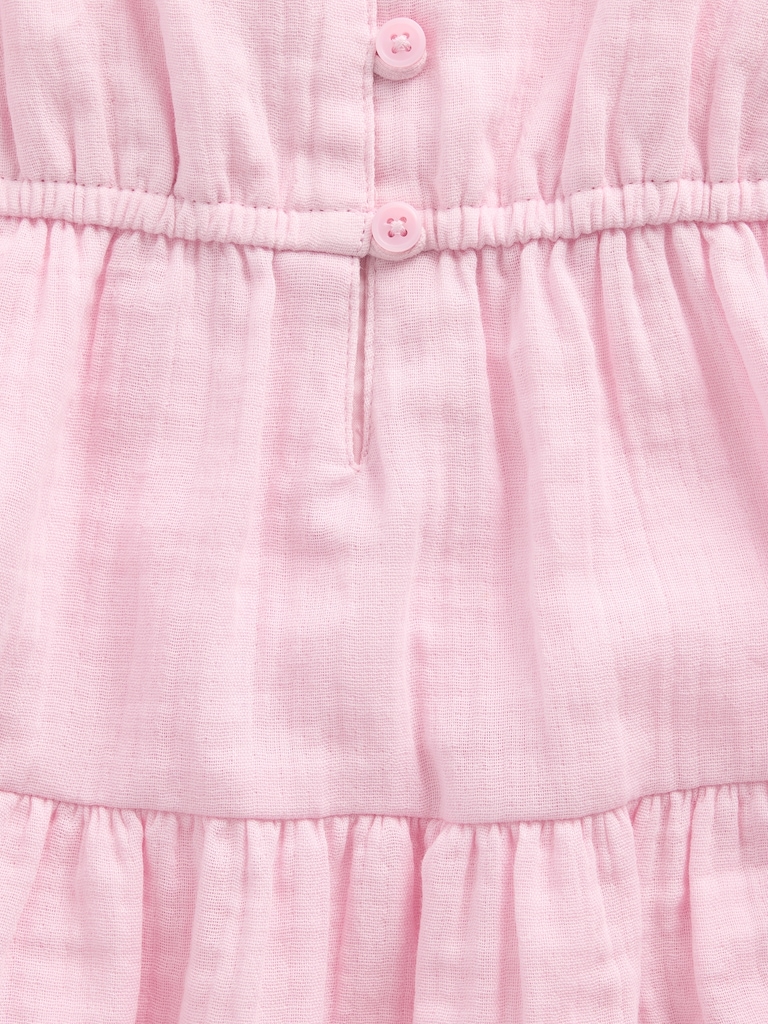 Kids Cotton Gauze Tiered Tank Top