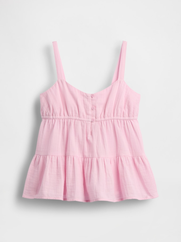 Kids Cotton Gauze Tiered Tank Top