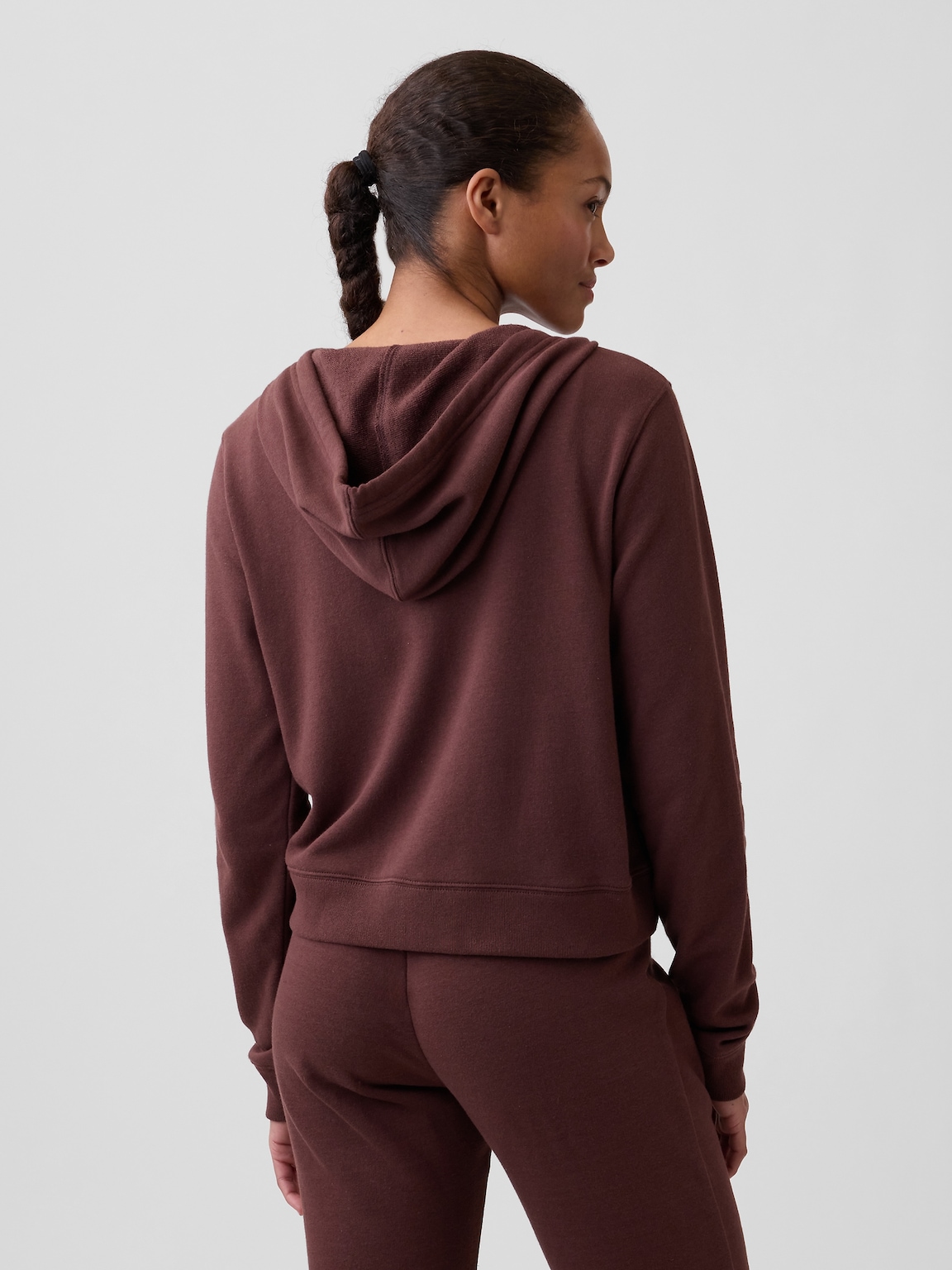 French Terry Cropped Zip Hoodie