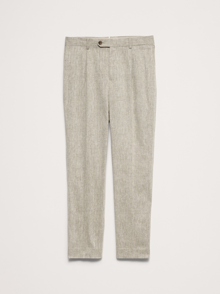 Green Linen-Cotton Suit Pant