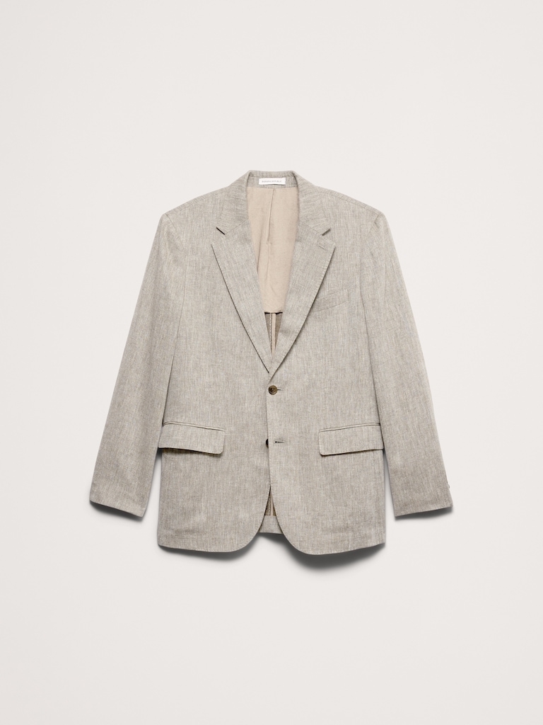 Green Linen-Cotton Suit Jacket