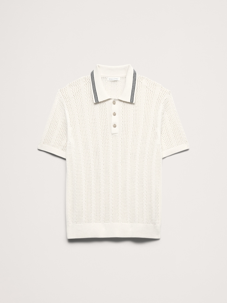Cotton Zig-Zag Sweater Polo