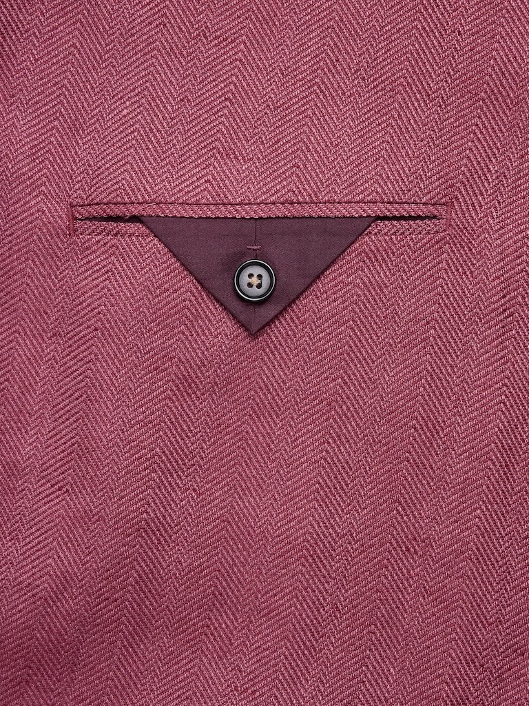 Double-Breasted Linen-Merino Suit Jacket