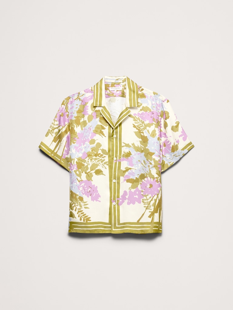 Standard-Fit Silk Resort Shirt