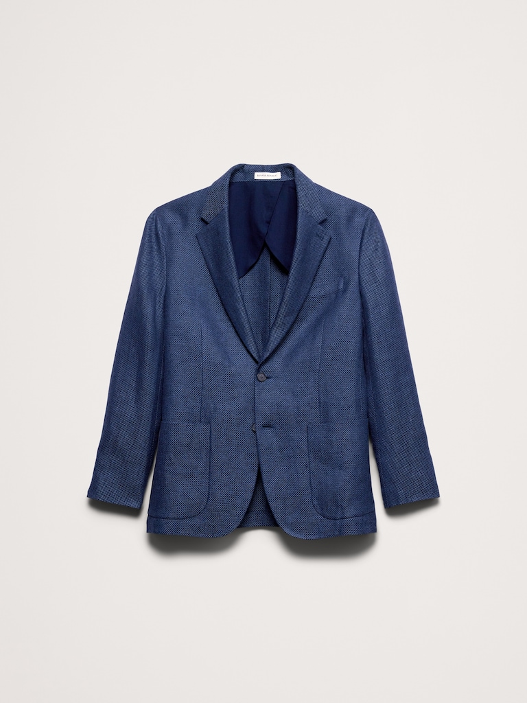 Blue Herringbone Linen Sport Coat