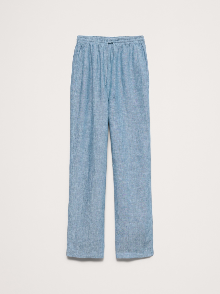 The Getaway Straight-Leg Pull-On Pant in Linen