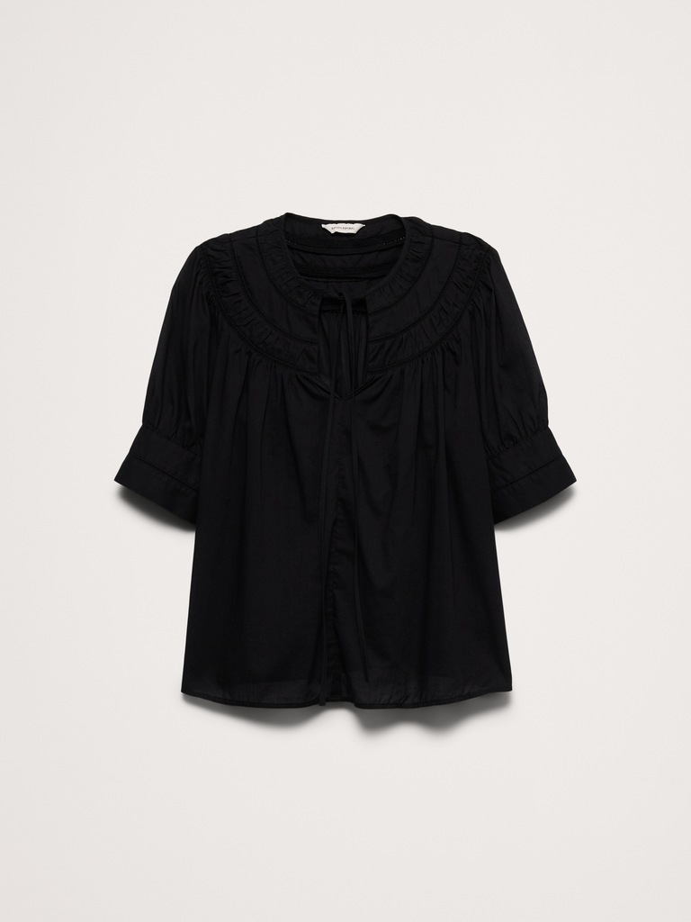 Lightweight Cotton Inset Lace Top