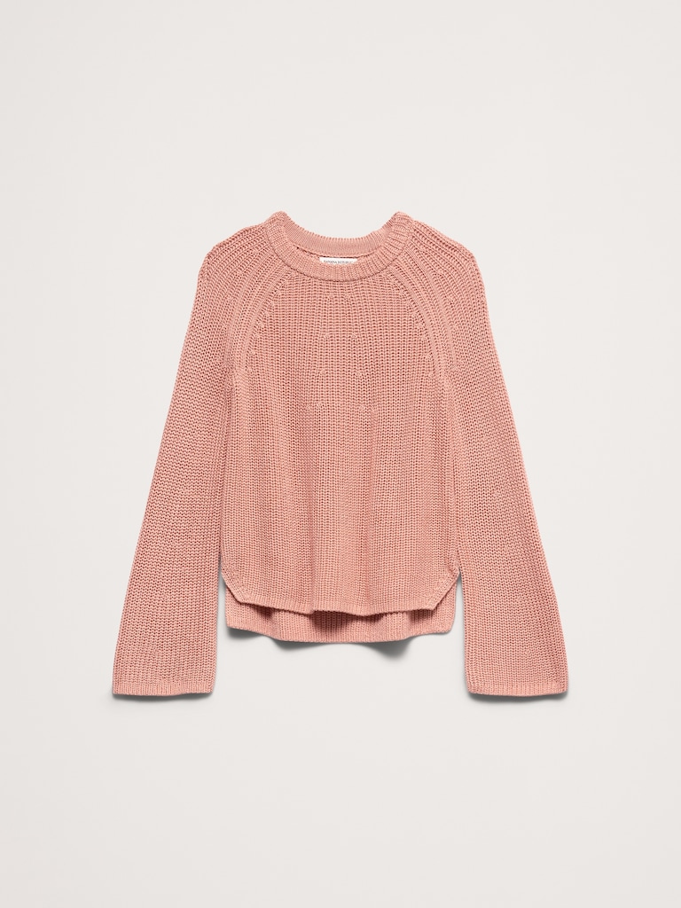 Cotton Flare-Sleeve Sweater