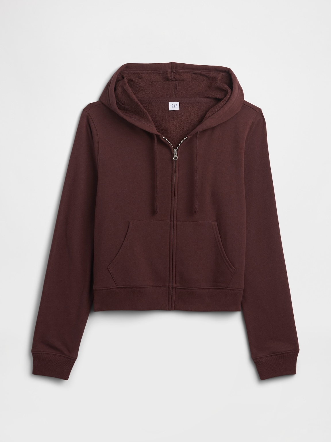 French Terry Cropped Zip Hoodie