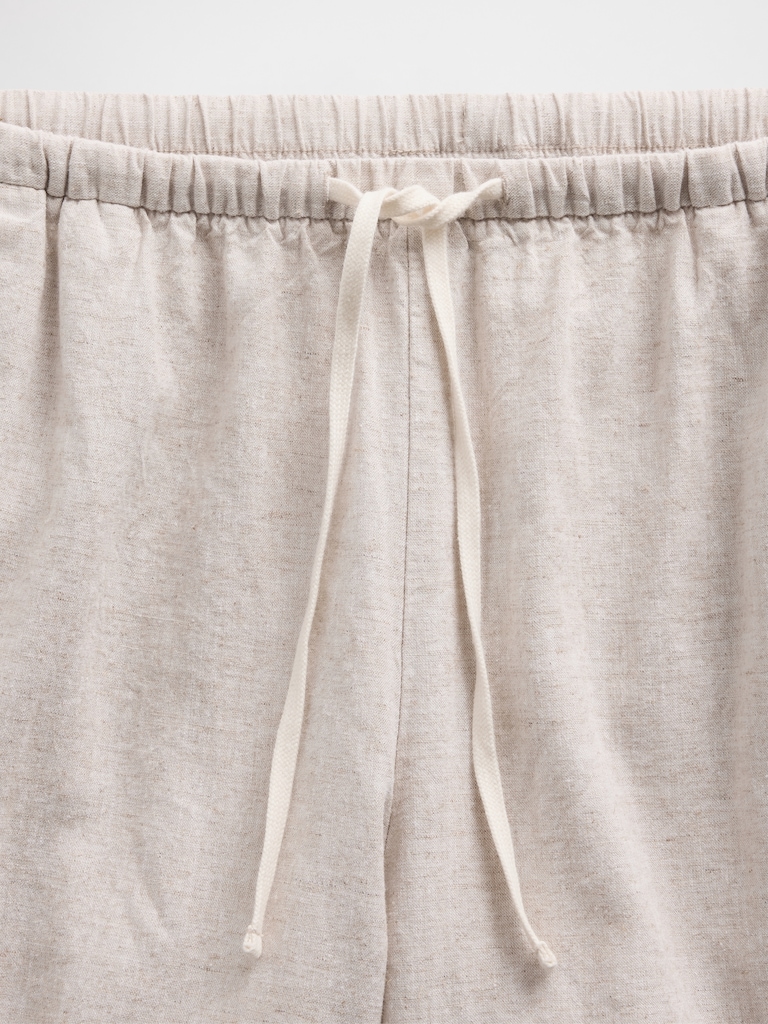 Linen-Blend Easy Wide-Leg Pants