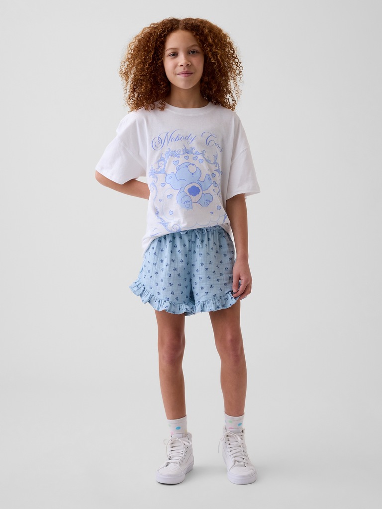 Kids Cotton Gauze Easy Ruffle Shorts