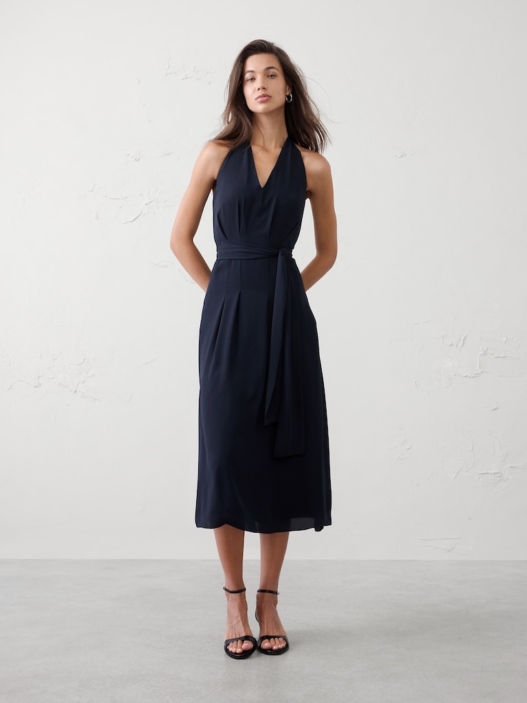 Tie-Waist Midi Dress