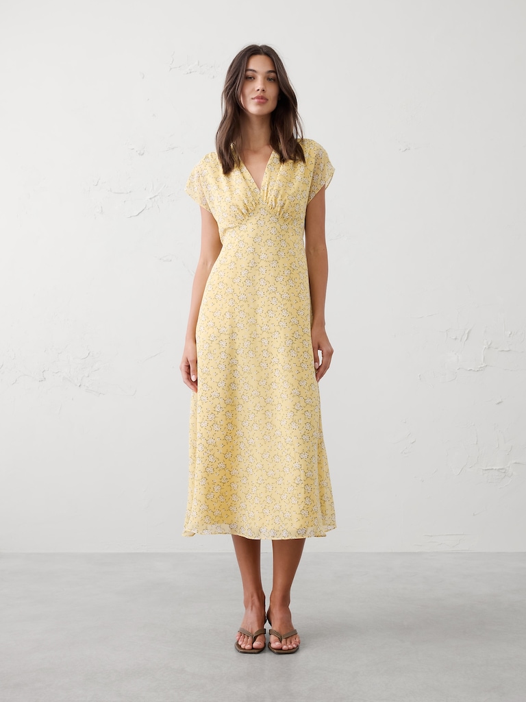Gathered Empire Midi Dress