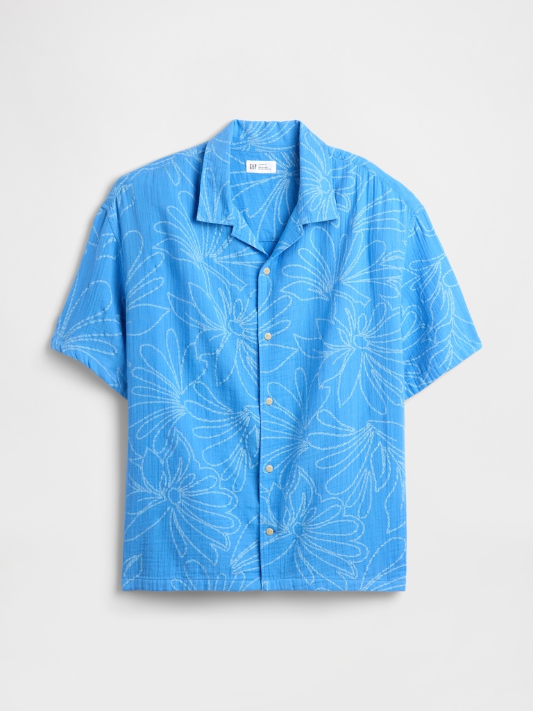 Gauze Vacay Shirt in Boxy Fit