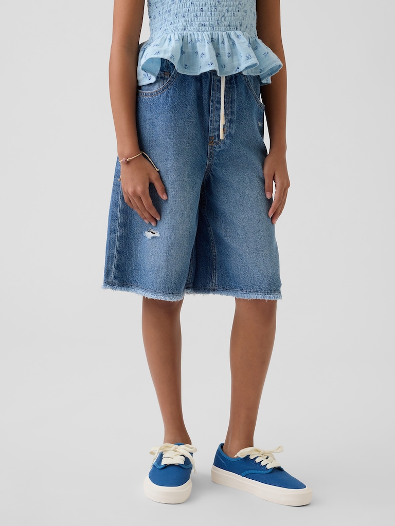 Kids Low Rise UltraSoft Easy Longline Denim Shorts