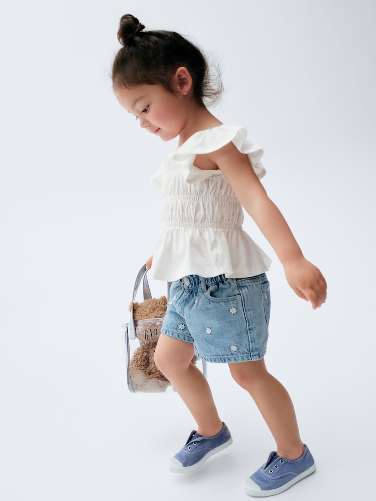 Baby & Toddler Embroidered Denim Stride Shorts