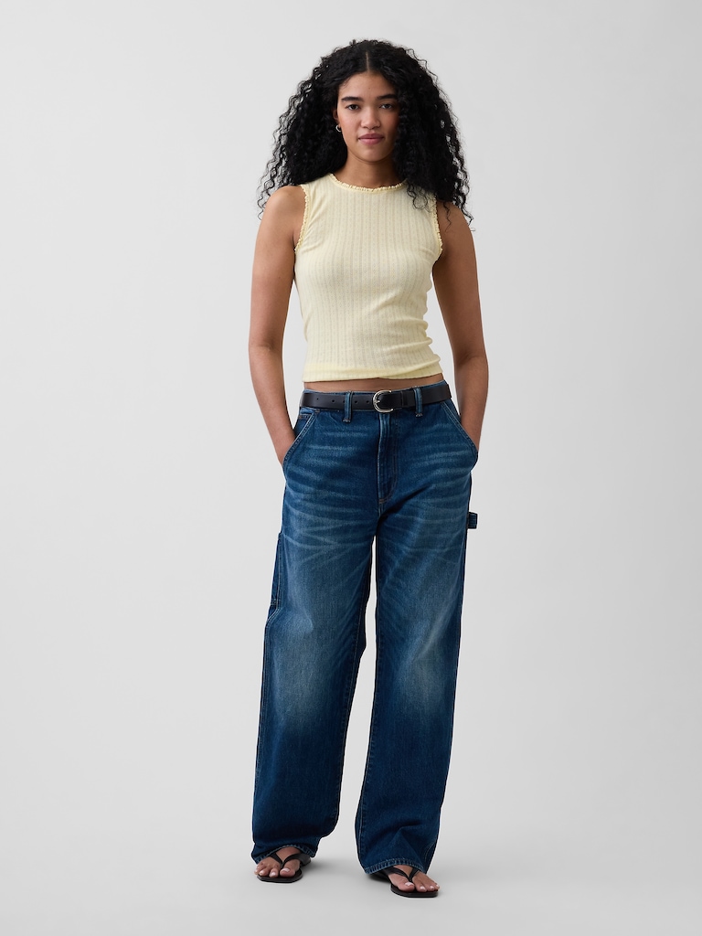 Pointelle Shell Tank Top