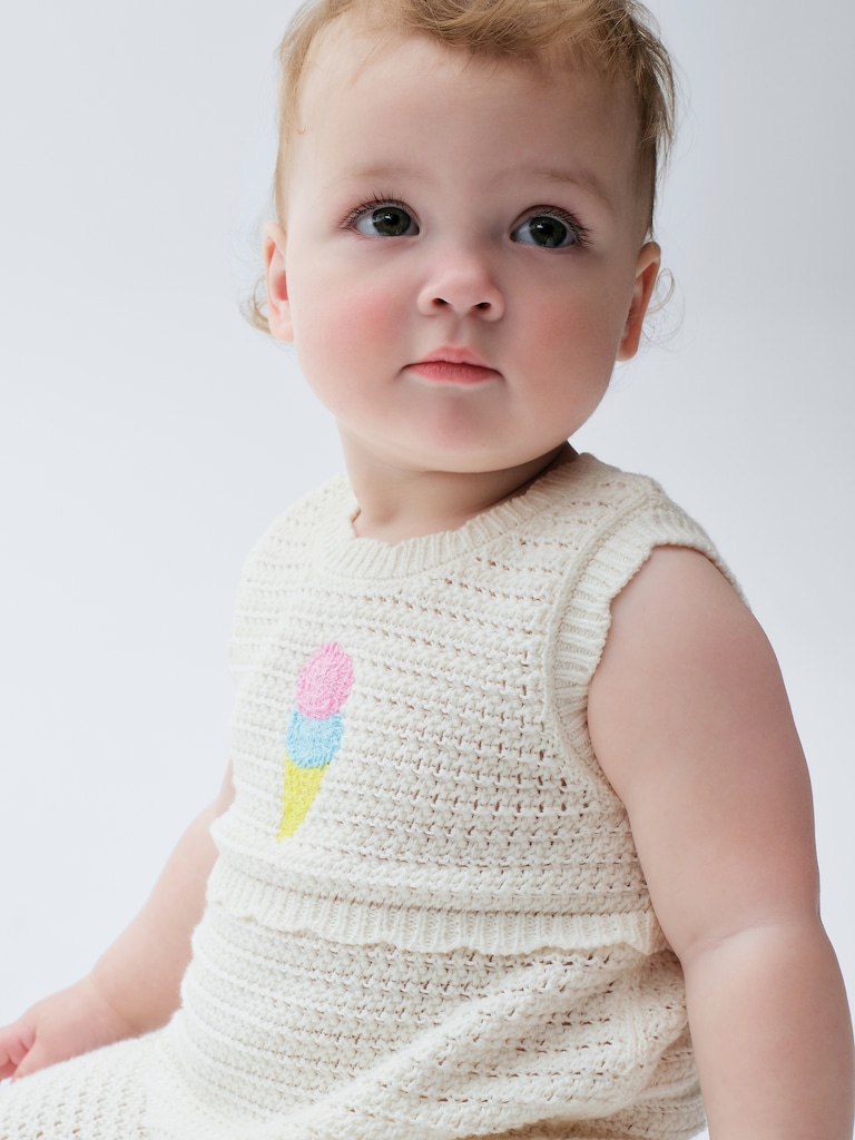 Baby Ice Cream Crochet Shorty One-Piece
