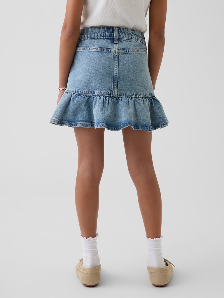 Kids Denim Ruffle Skirt