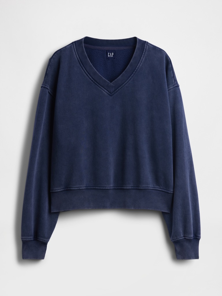 VintageSoft Oversized V-Neck Sweatshirt