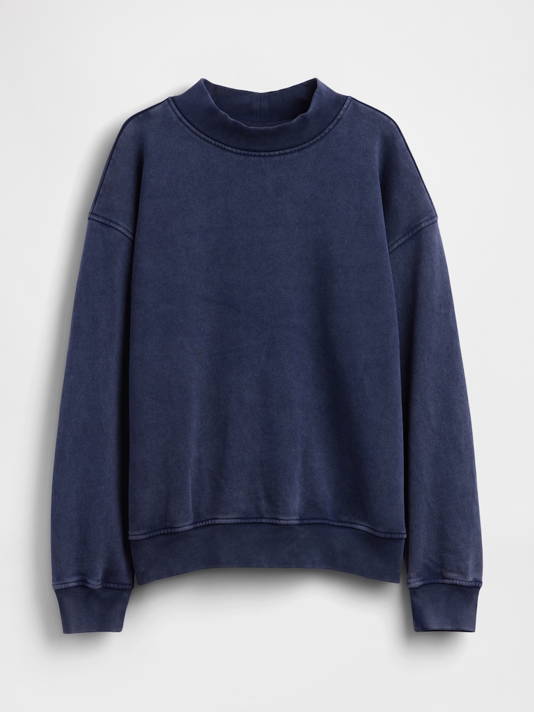 VintageSoft Oversized Mockneck Tunic Sweatshirt