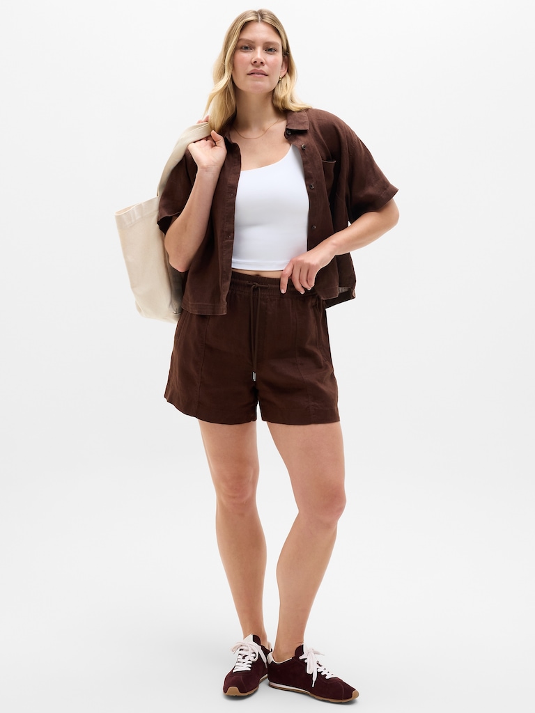 Retreat Linen Mid Rise 4" Short